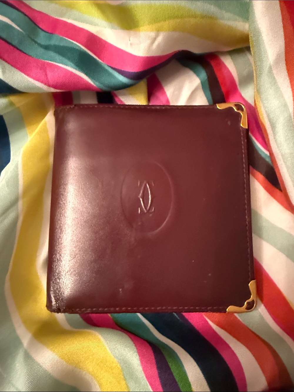 Cartier Paris VTG Burgundy Bifold Wallet